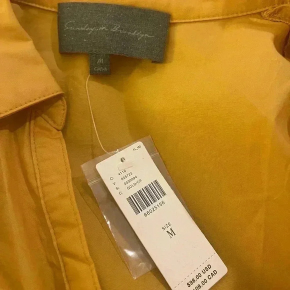 Anthropologie Sundays in Brooklyn twist front long sleeve blouse medium NWT - Picture 8 of 9